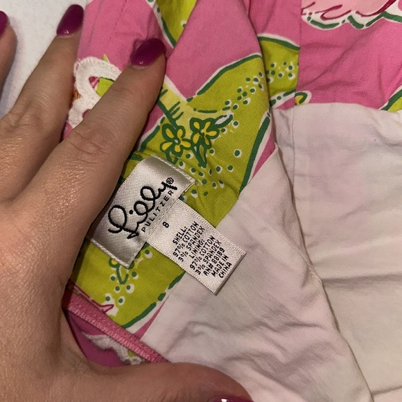 VINTAGE LILLY PULITZER PINK COTTON HALTER TOP SZ 8 - Picture 5 of 7